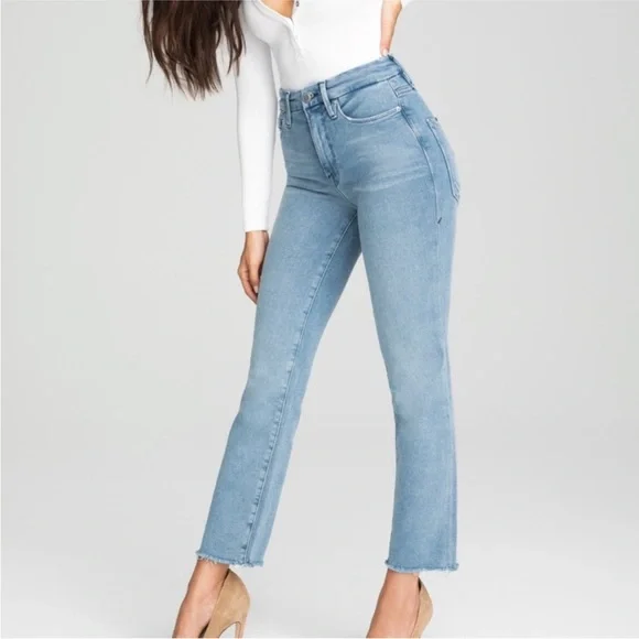 GOOD AMERICAN Good Straight Split Pocket Jeans - Picture 4 of 12